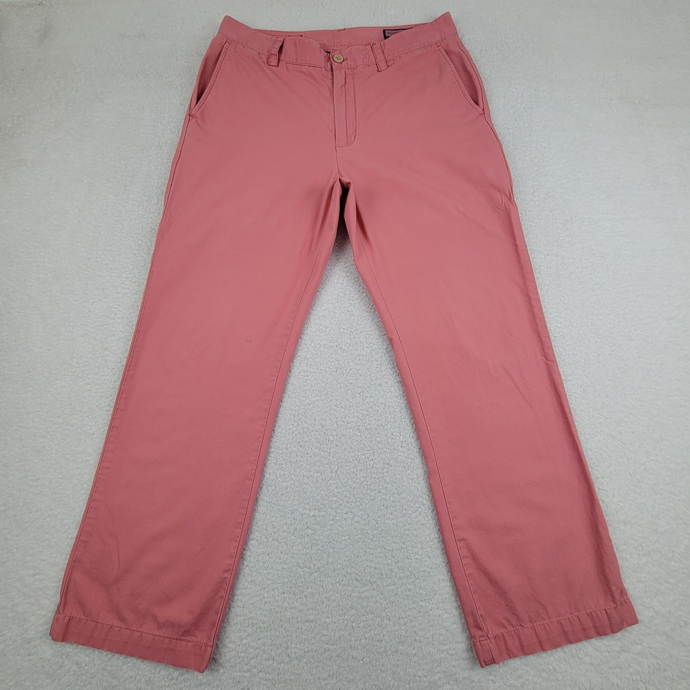 Vineyard Vines Collegiate Pants Mens 34x30 Pink Straight Chino Preppy Pant